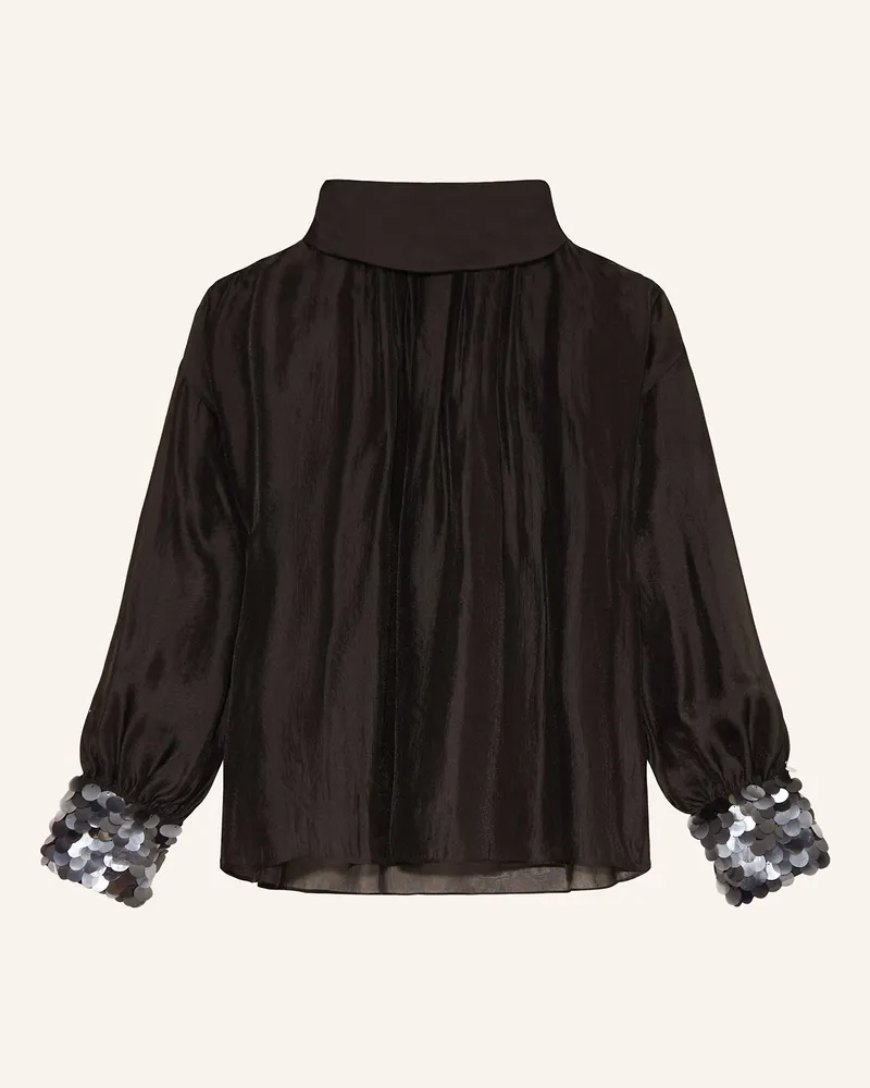 Luisa Cerano Blusenshirt mit Pailletten Schwarz