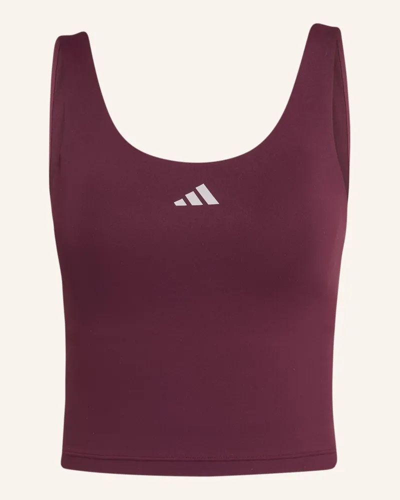 adidas 3-Streifen Studio All Me Tanktop, Leicht Stützend rot Rot