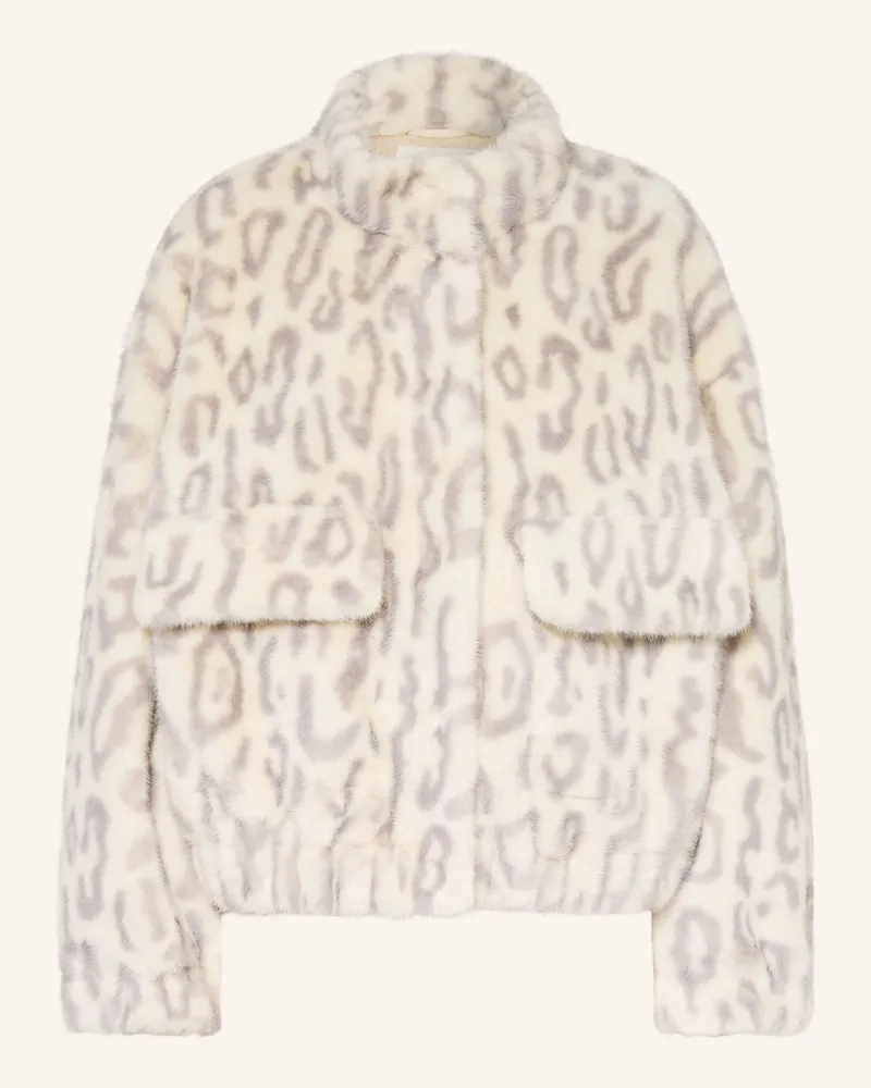 ba&sh Kunstfell-Jacke Saros weiss Ecru