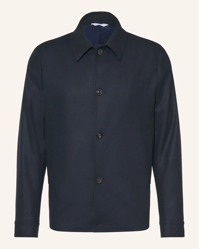 Boglioli Overjacket Im Materialmix blau Dunkelblau