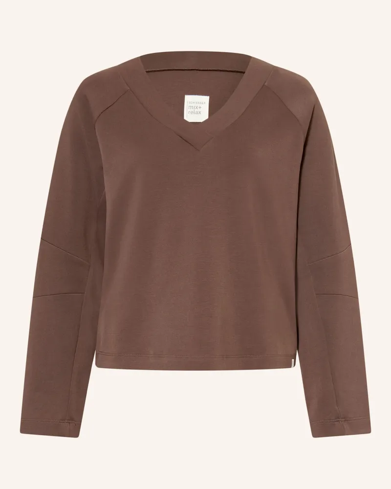 Schiesser Lounge-Sweatshirt Mix+Relax braun Dunkelbraun