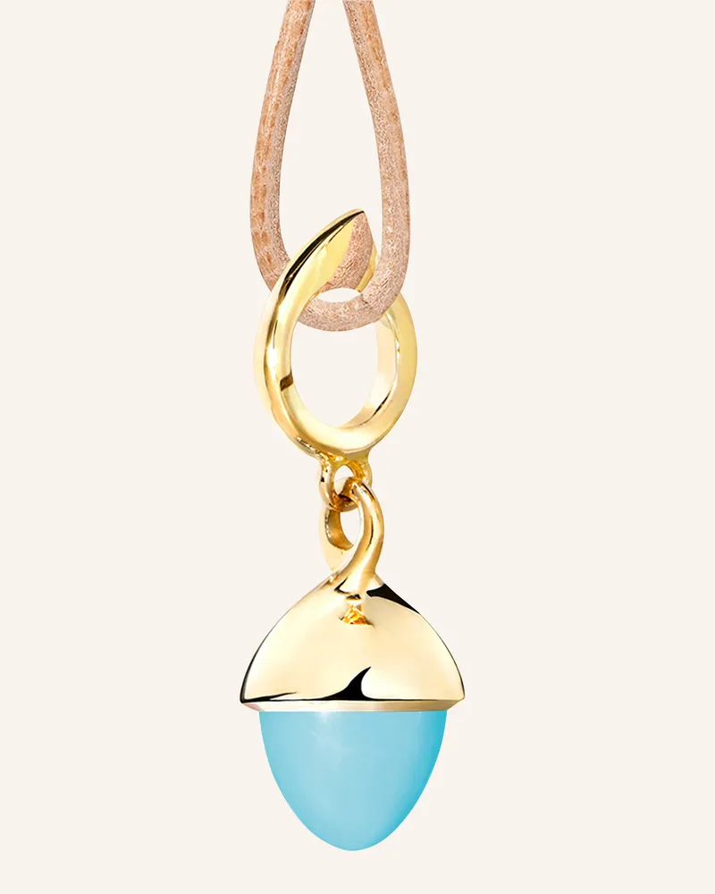 TAMARA COMOLLI Anhänger PENDANT MIKADO FLAMENCO TURQUOISE Türkis 18K Gelbgold Gold