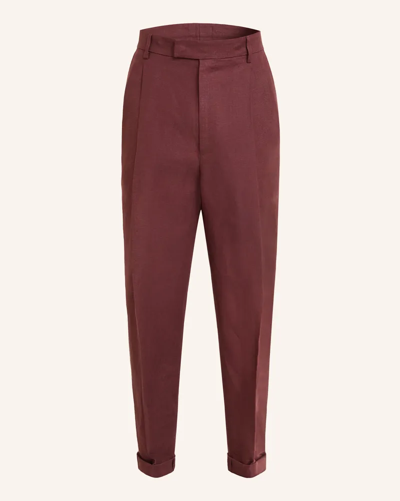 Dolce & Gabbana Leinenhose Extra Slim Fit Dunkelrot