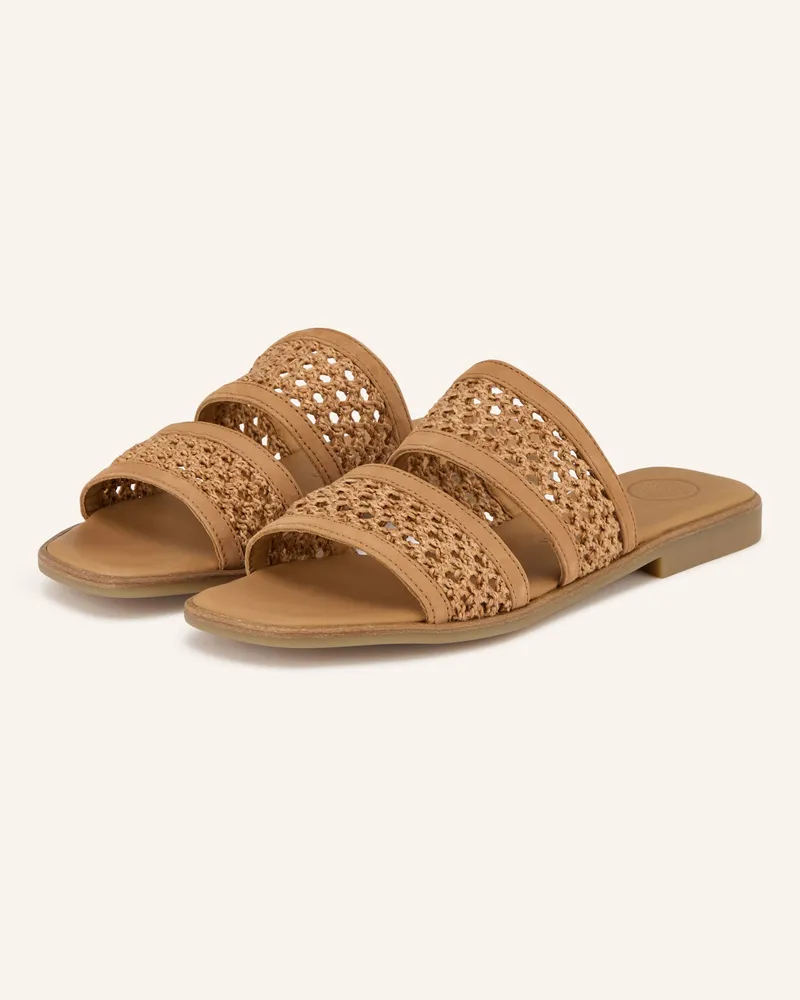 paul green Pantoletten braun Camel