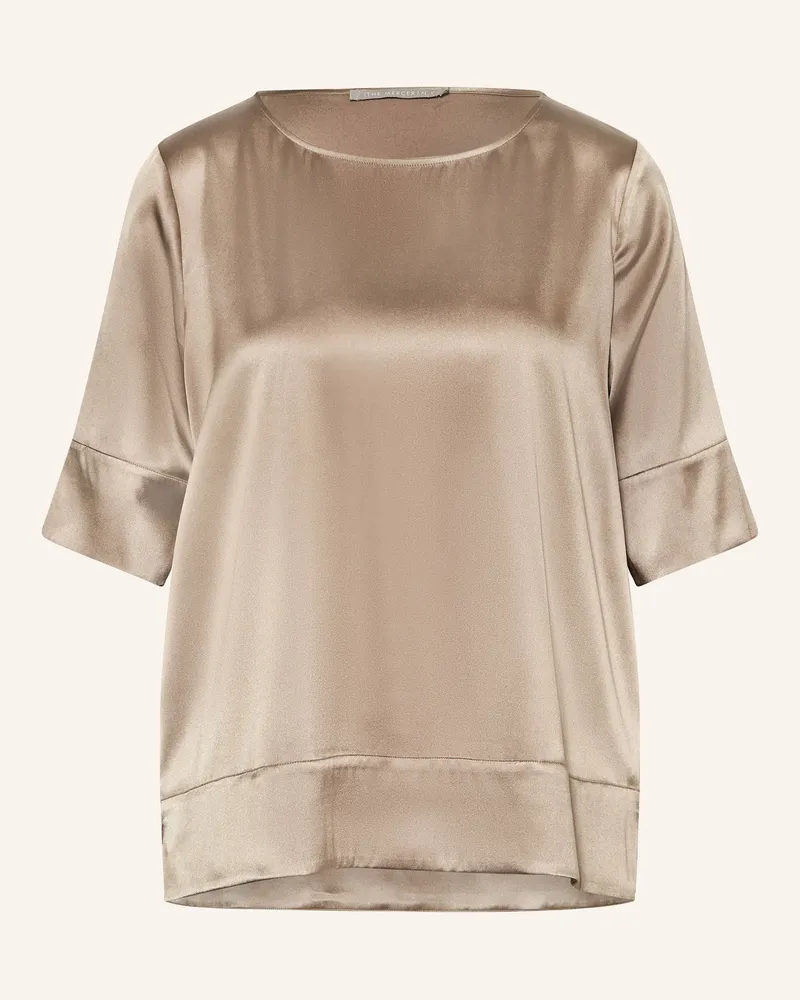 (THE MERCER) N.Y. Blusenshirt aus Seide mit 3/4-Arm Taupe