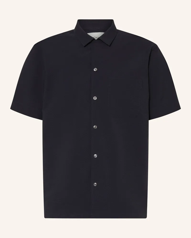 Closed Kurzarm-Hemd Comfort Fit blau Dunkelblau