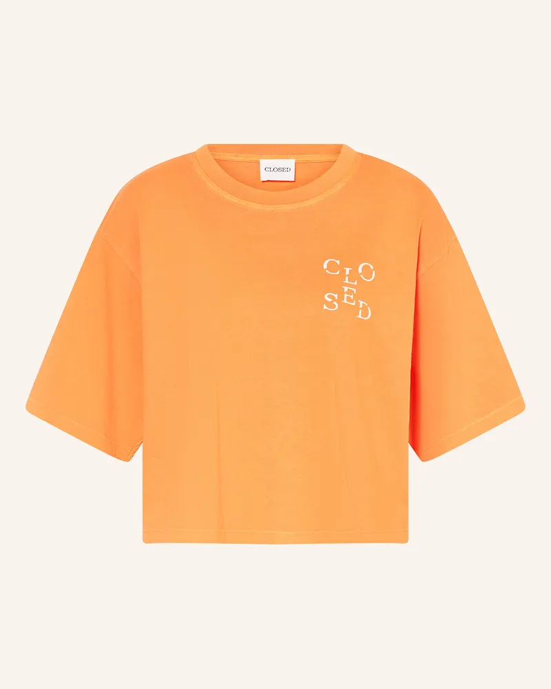 Closed Cropped-Shirt Orange