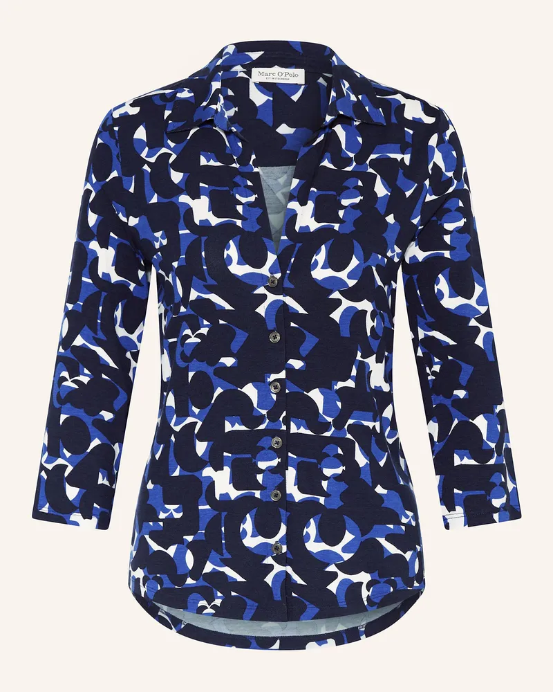 Marc O'Polo Hemdbluse mit 3/4-Arm aus Jersey Dunkelblau