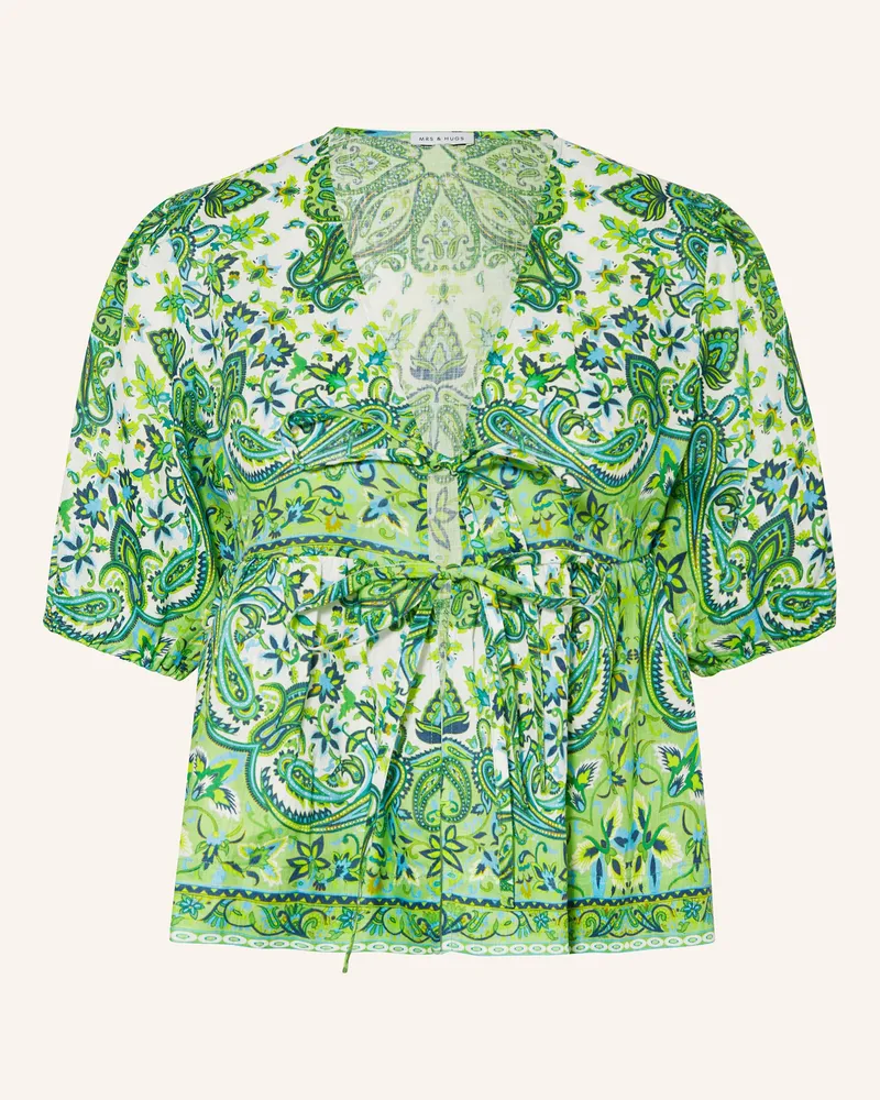 Mrs & HUGS Blusenshirt aus Leinen Hellgrün
