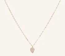 Halskette CHAIN SPARKLE DROP DIAMOND PAVÉ, 1,0 MM, 45 CM aus 18 Karat Roségold mit Diamant Pavé