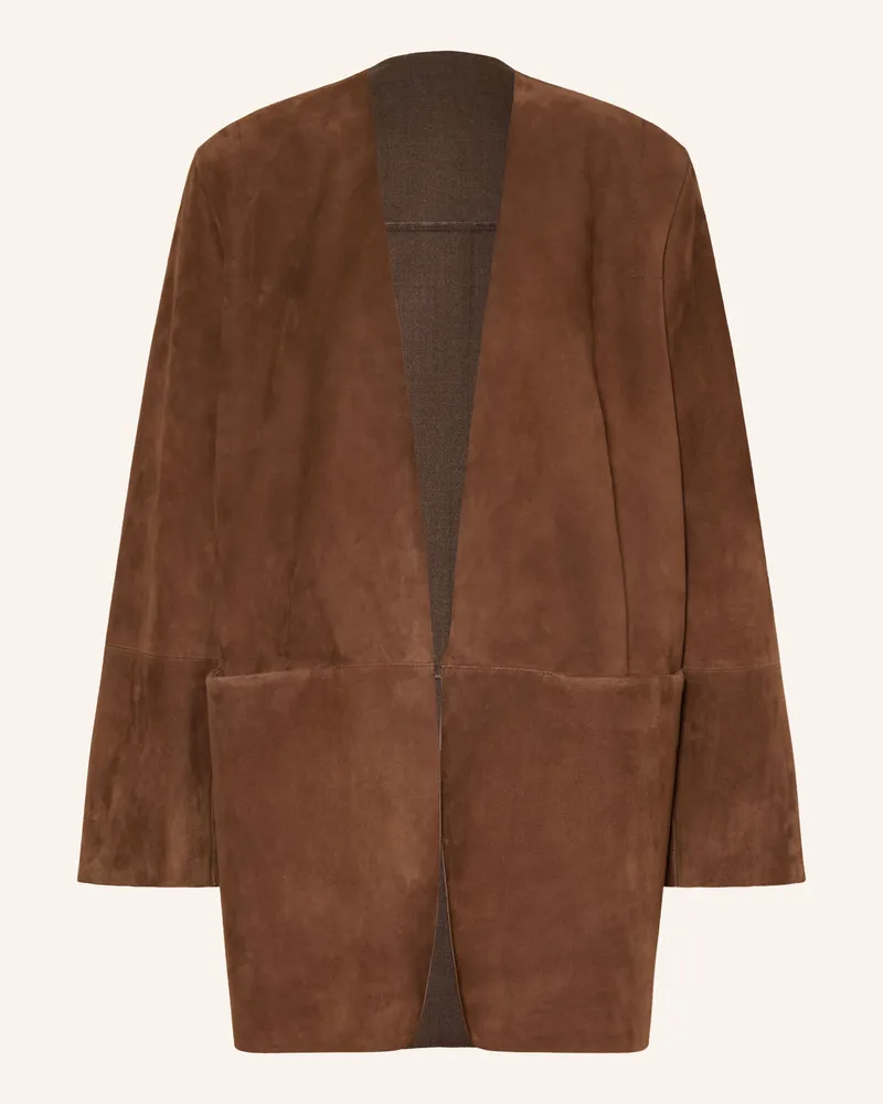 Max Mara Lederjacke Fumato braun Braun