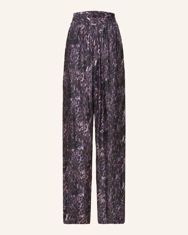 Isabel Marant Jacquard-Hose PIERA mit Seide Dunkellila