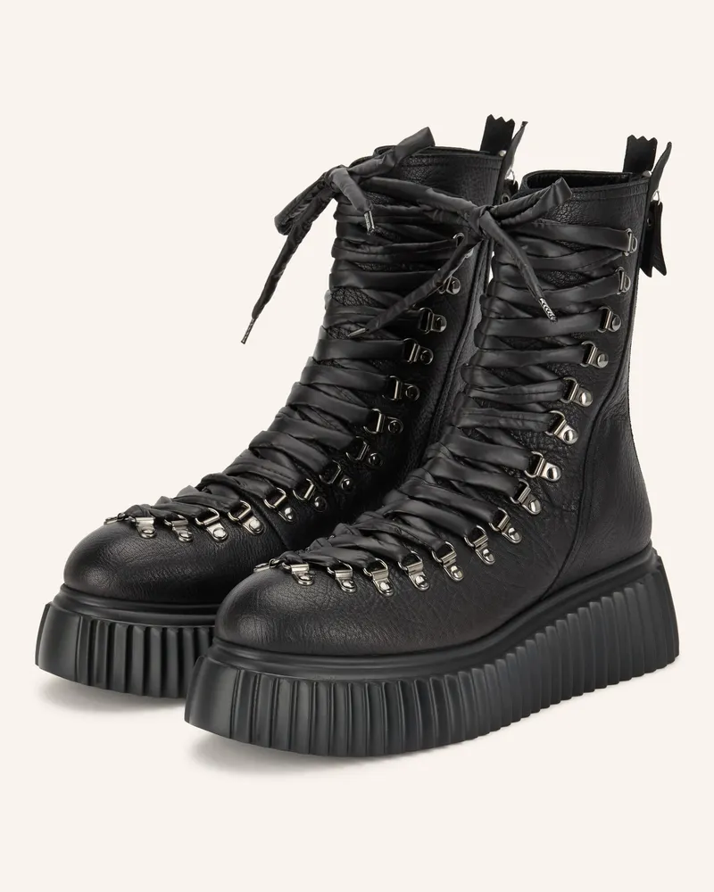 Attilio Giusti Leombruni Schnürboots Dromo schwarz Schwarz