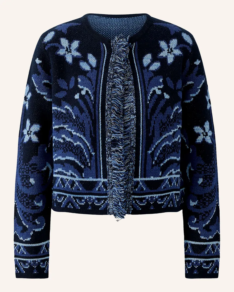 Oui  Strickjacke Mit Glitzergarn blau Dunkelblau