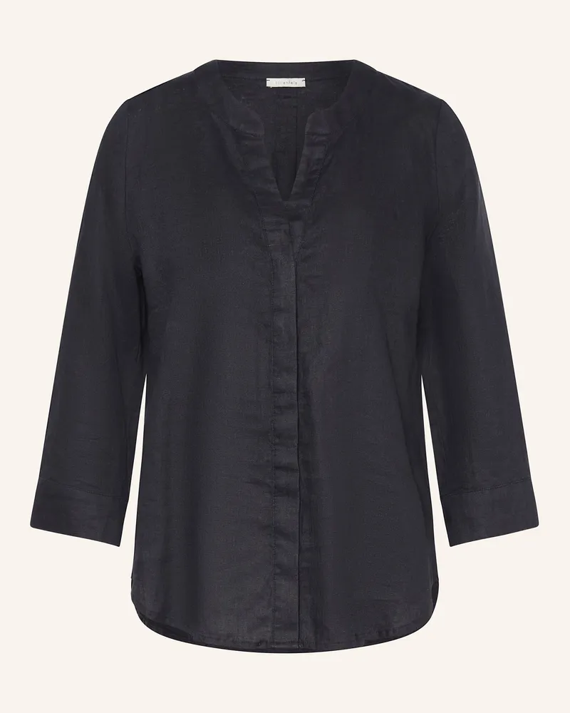 lilienfels Blusenshirt aus Leinen mit 3/4-Arm Schwarz