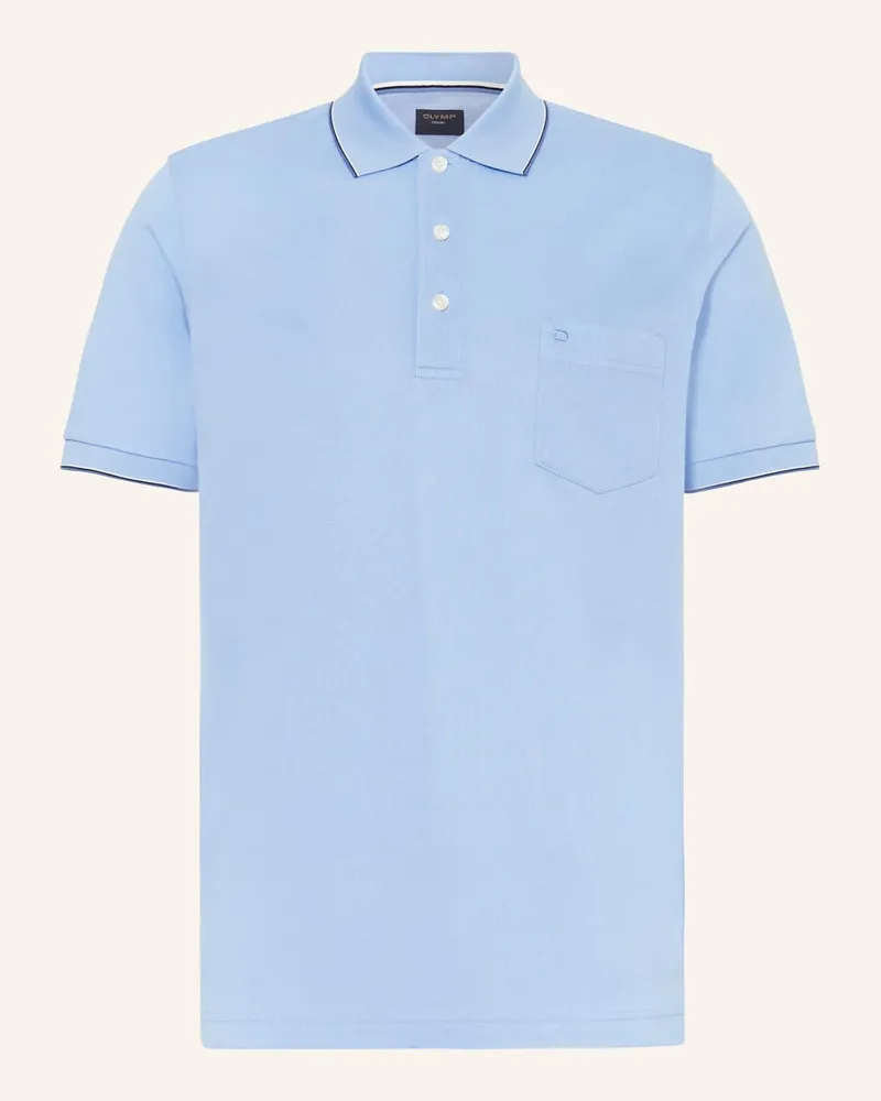 Olymp Piqué-Poloshirt Blau