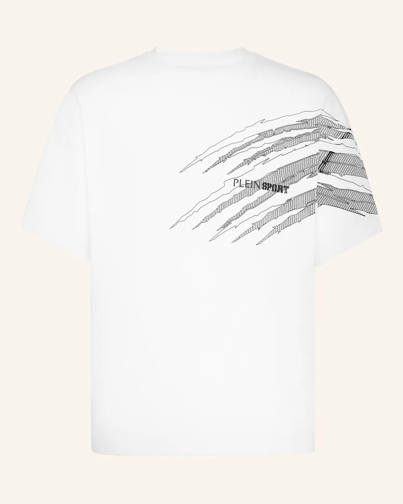 Philipp Plein Plein Sport T-Shirt Rundhalsausschnitt Ss Scratch weiss Weiss