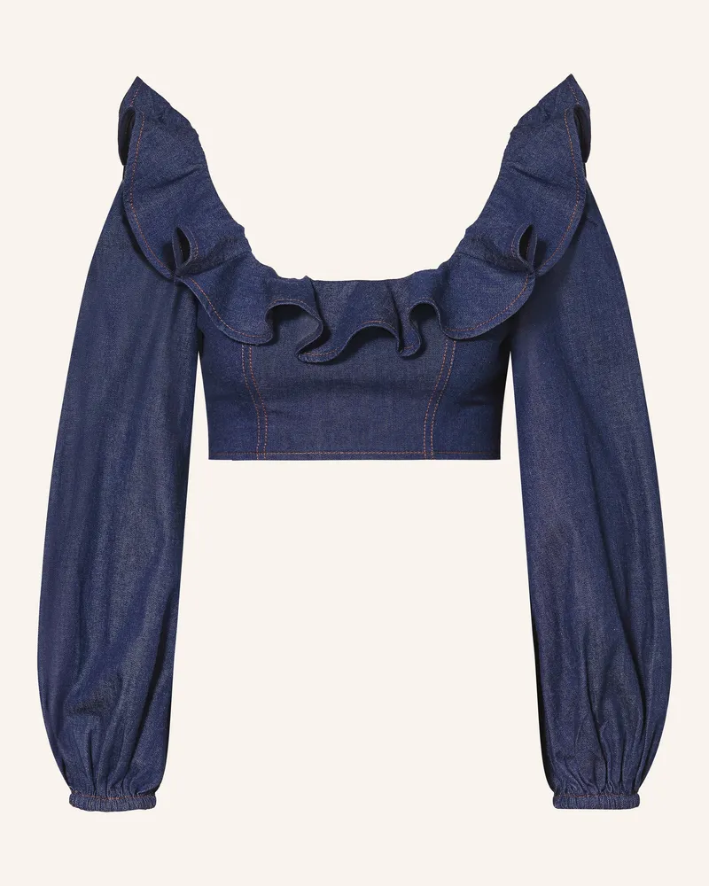 Zimmermann Jeansbluse Aster Mit Volants blau Dunkelblau