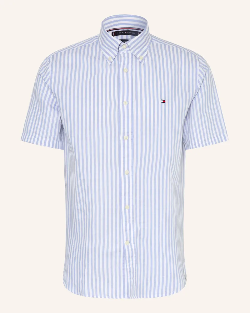 Tommy Hilfiger Kurzarm-Hemd Regular Fit mit Leinen Hellblau