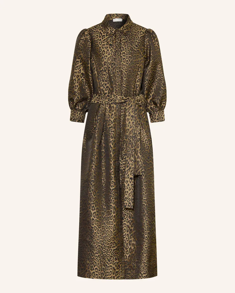 Kudibal Hemdblusenkleid Mettedea Aus Jacquard Mit 3/4-Arm gold Taupe