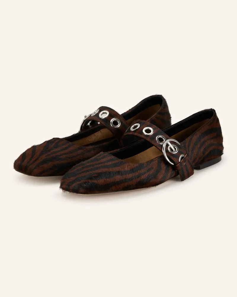 aeyde Mary-Jane-Ballerinas UMA Dunkelbraun