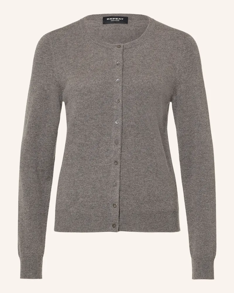 Repeat Strickjacke Aus Cashmere beige Grau