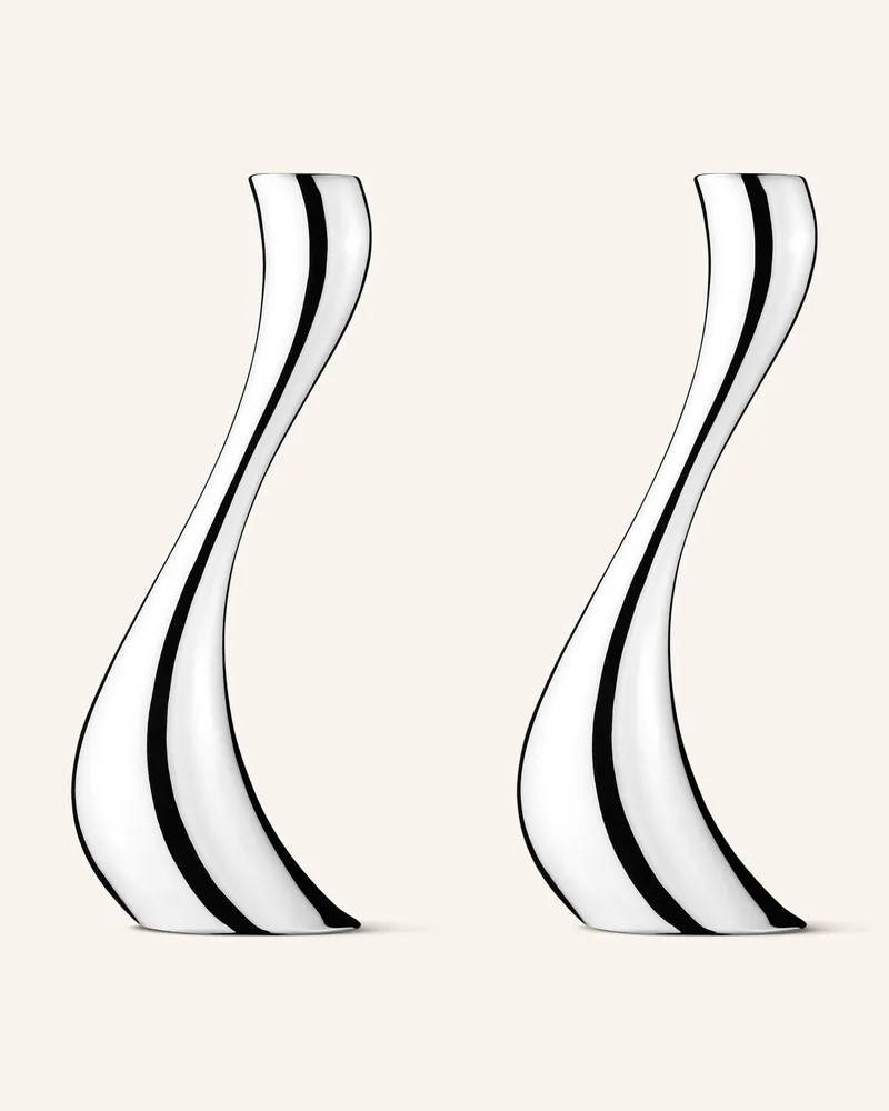 Georg Jensen 2er-Set Kerzenhalter COBRA LARGE Silber