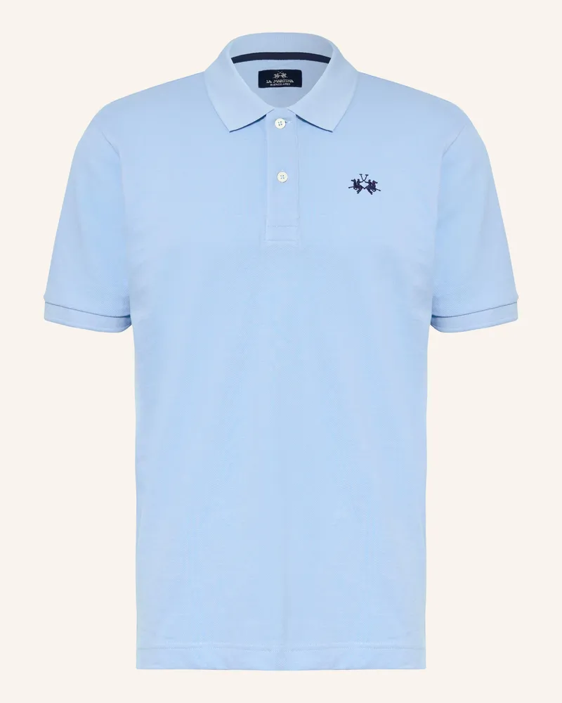 La Martina Piqué-Poloshirt Regular Fit blau Hellblau