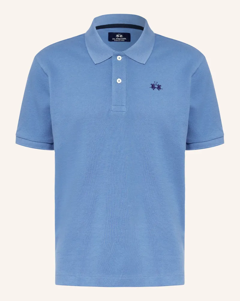 La Martina Piqué-Poloshirt Regular Fit blau Hellblau