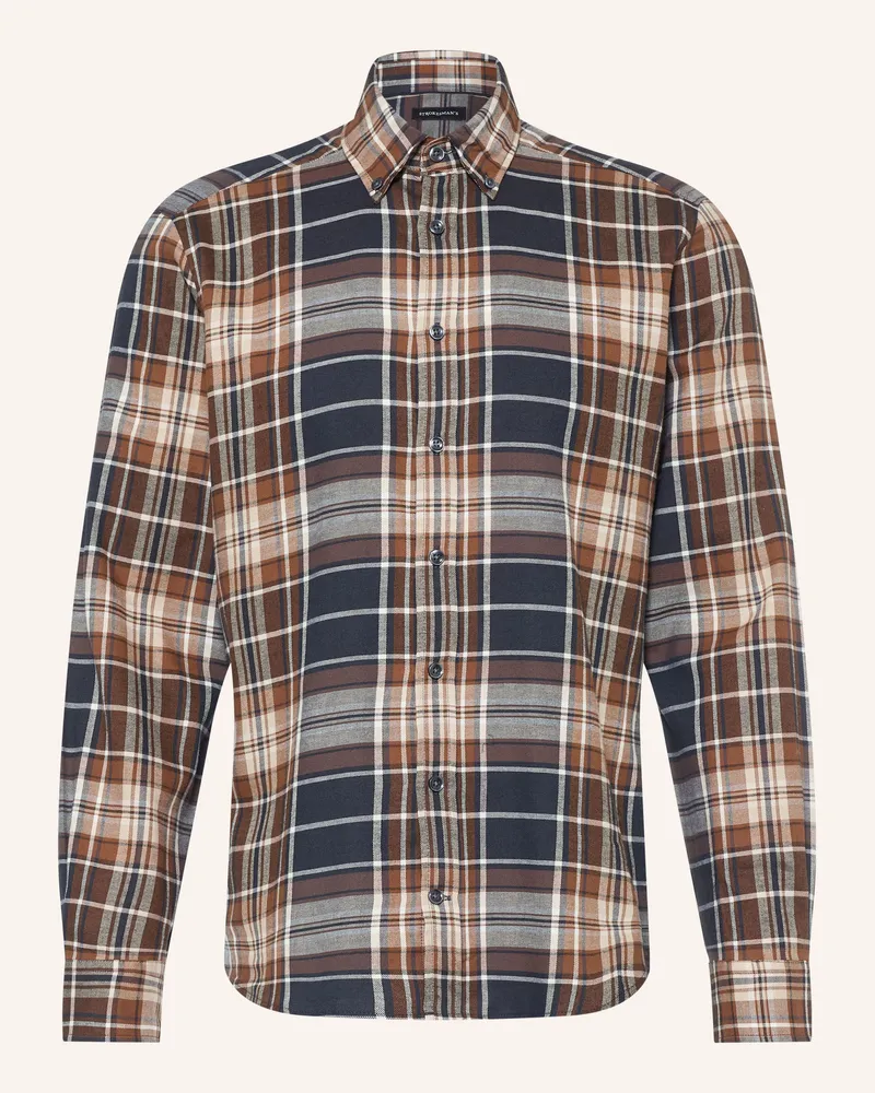 Strokesman's Flanellhemd Regular Fit blau Dunkelblau