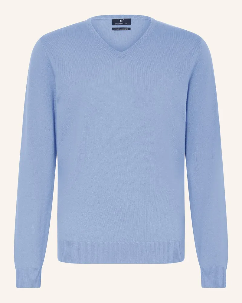 Strokesman's Cashmere-Pullover Blau