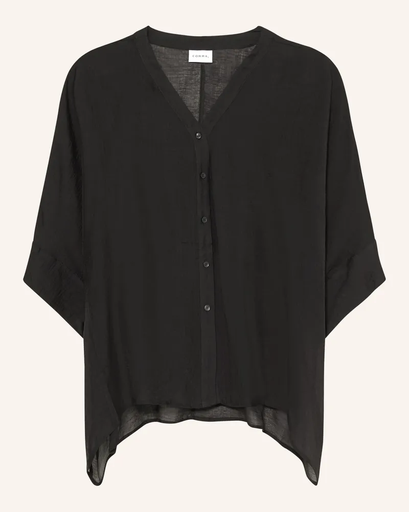 COMMA Bluse Mit 3/4-Arm schwarz Schwarz