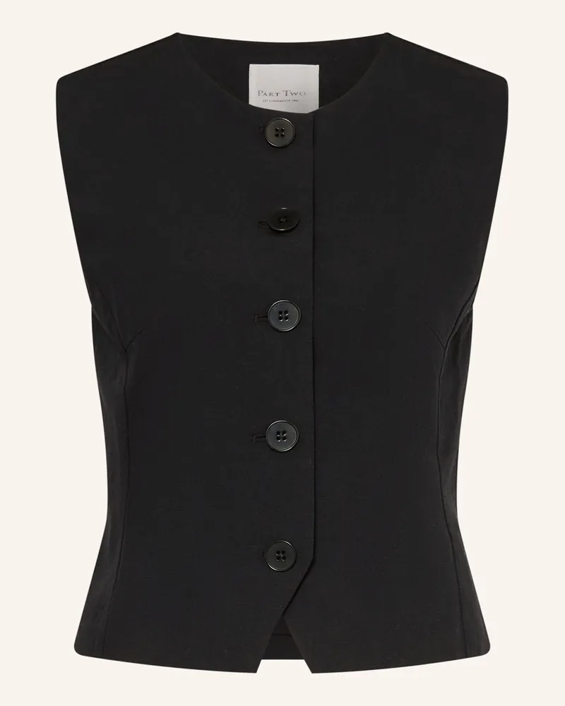 Part Two Blazerweste Mit Leinen schwarz Schwarz