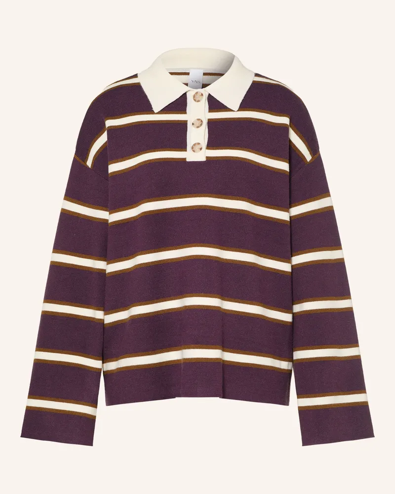 Y.A.S Strick-Poloshirt lila Dunkellila