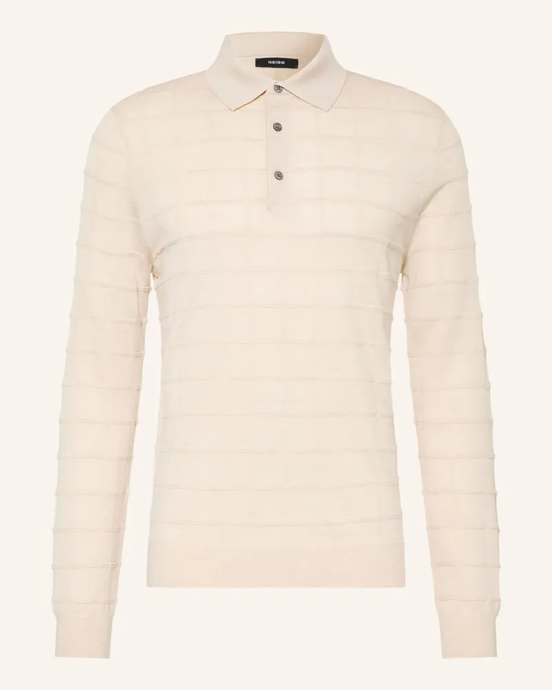 Reiss Strick-Poloshirt Pallas weiss Beige