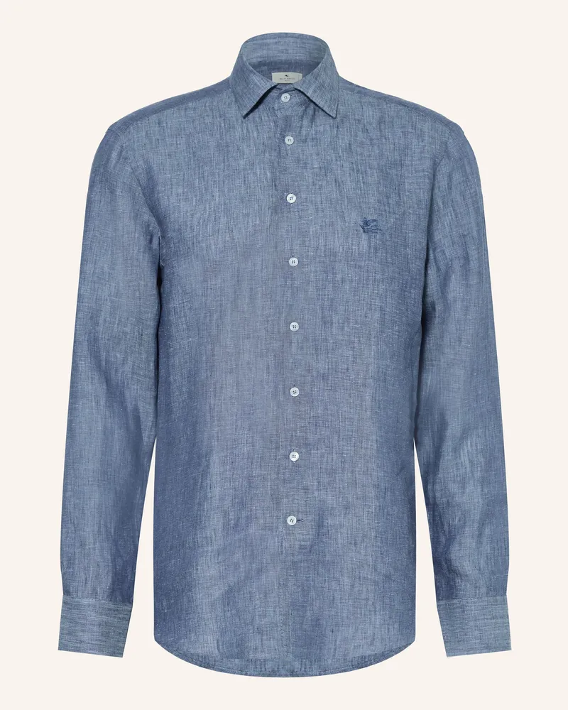 Etro Leinenhemd Regular Fit blau Blau