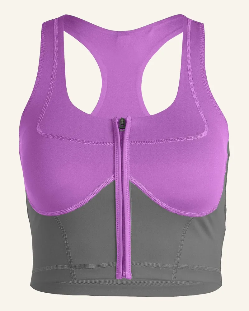 adidas ADIDAS BY STELLA MCCARTNEY TWO-TONE ZIPPED CROP-TOP Lila