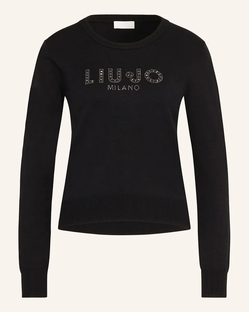 Liu Jo Pullover mit Schmucksteinen Schwarz