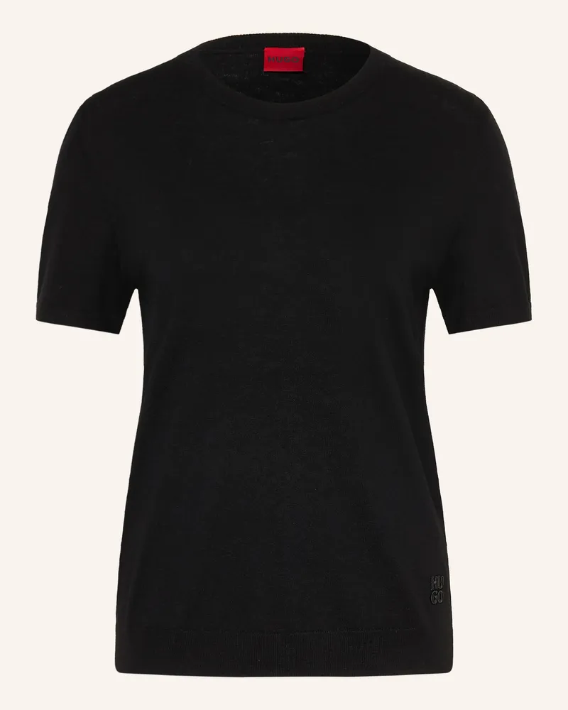 HUGO BOSS Strickshirt Sessinak schwarz Schwarz