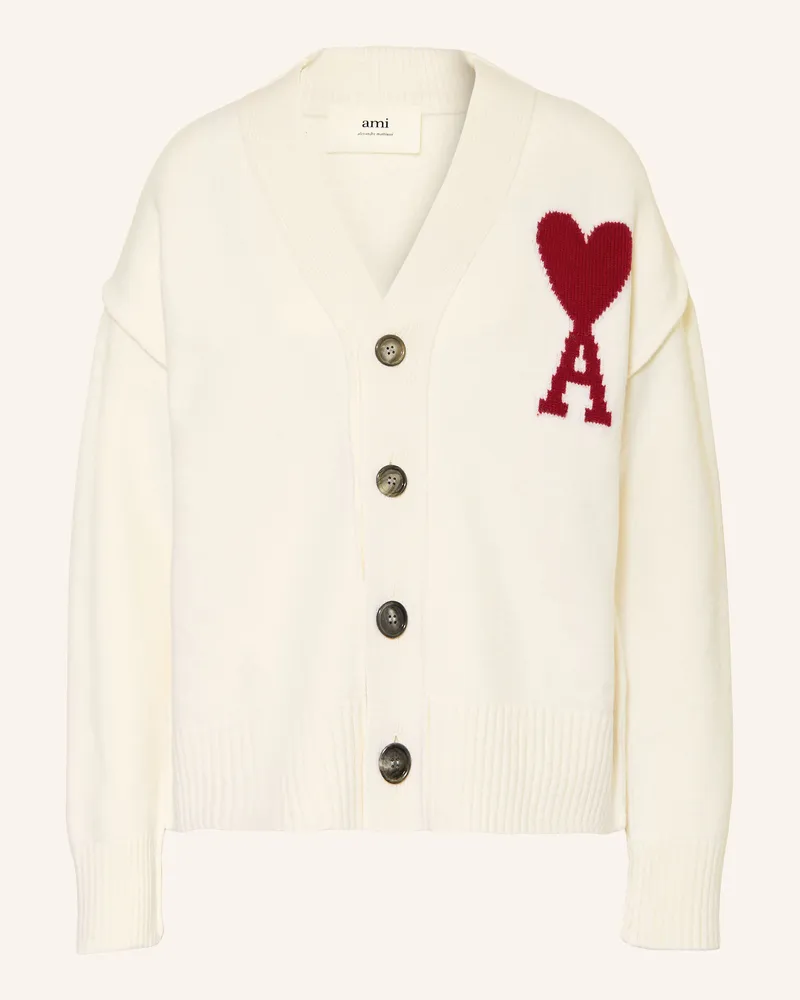 AMI Paris Oversized-Strickjacke Weiss