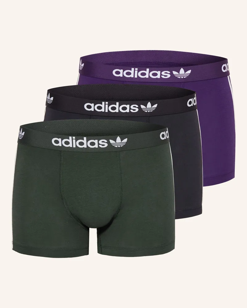 adidas 3er-Pack Boxershorts COMFORT FLEX COTTON 3-STRIPES Dunkelgrün