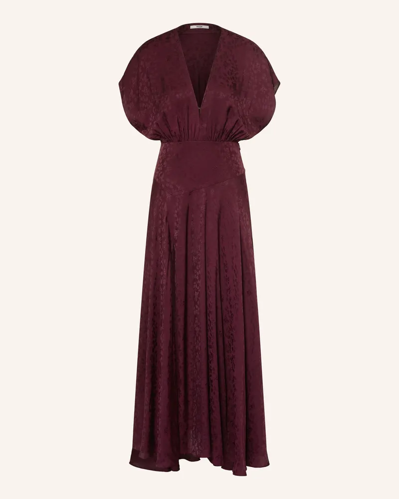 Maje Jacquard-Kleid rot Dunkellila