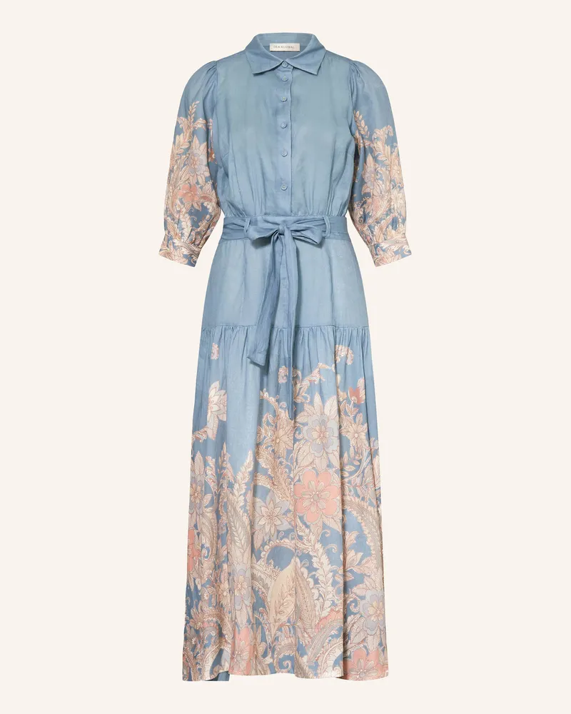 Kudibal Hemdblusenkleid PALMADEA aus Leinen mit 3/4-Arm Blau