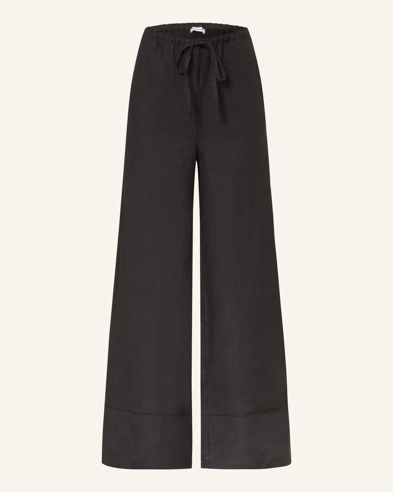 Mrs & HUGS Marlenehose aus Leinen Schwarz