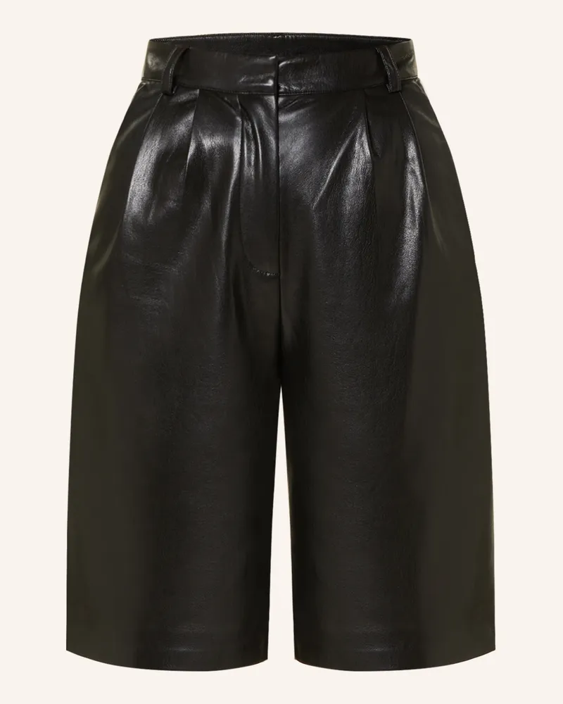 Mrs & HUGS Shorts in Lederoptik Schwarz