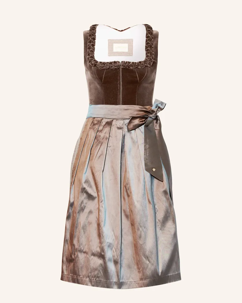 AlpenHERZ Dirndl ROSALIE mit Glitzergarn Dunkelbraun