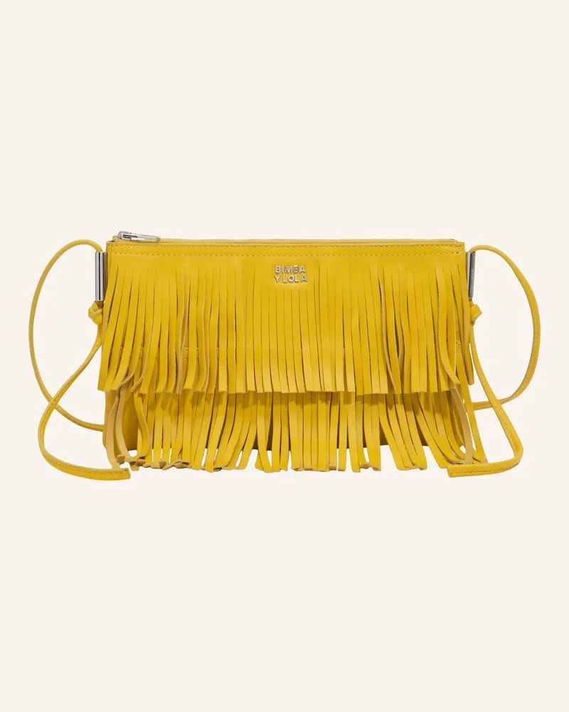 BIMBA Y LOLA Leder-Clutch gelb Gelb