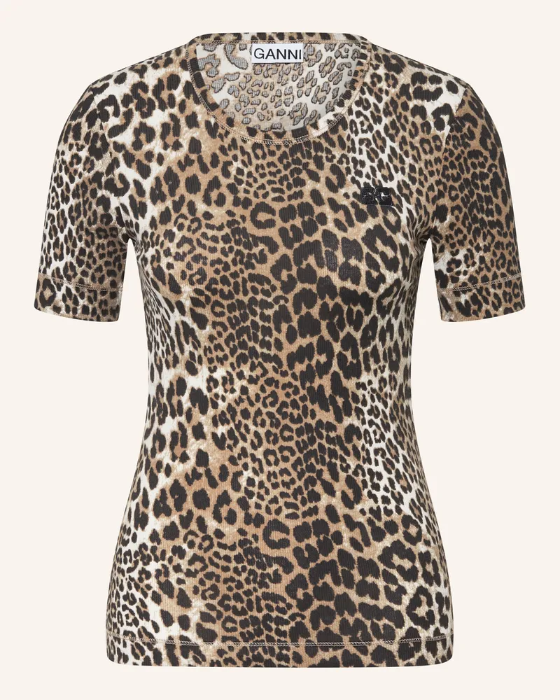 Ganni T-Shirt braun Camel