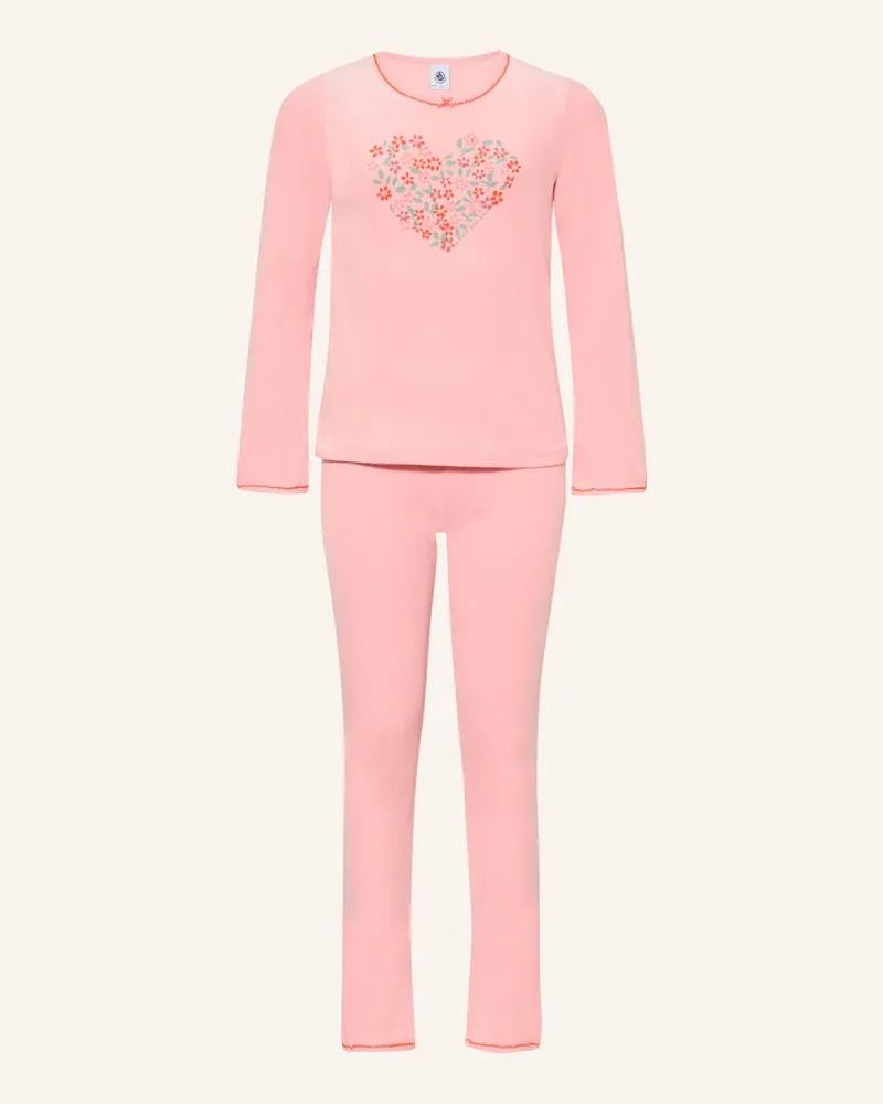 Petit Bateau Schlafanzug Aus Nicki rosa Rosa