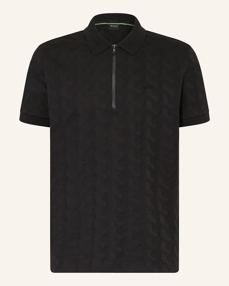 HUGO BOSS Strick-Poloshirt MIRROR Schwarz